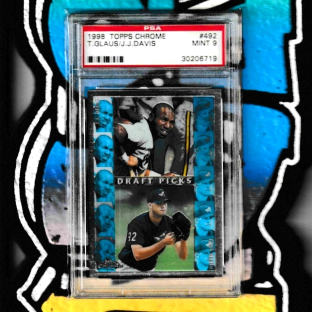 1998 Topps Chrome Troy Glaus Rookie RC / J.J. Davis Draft Picks No 492 PSA 9